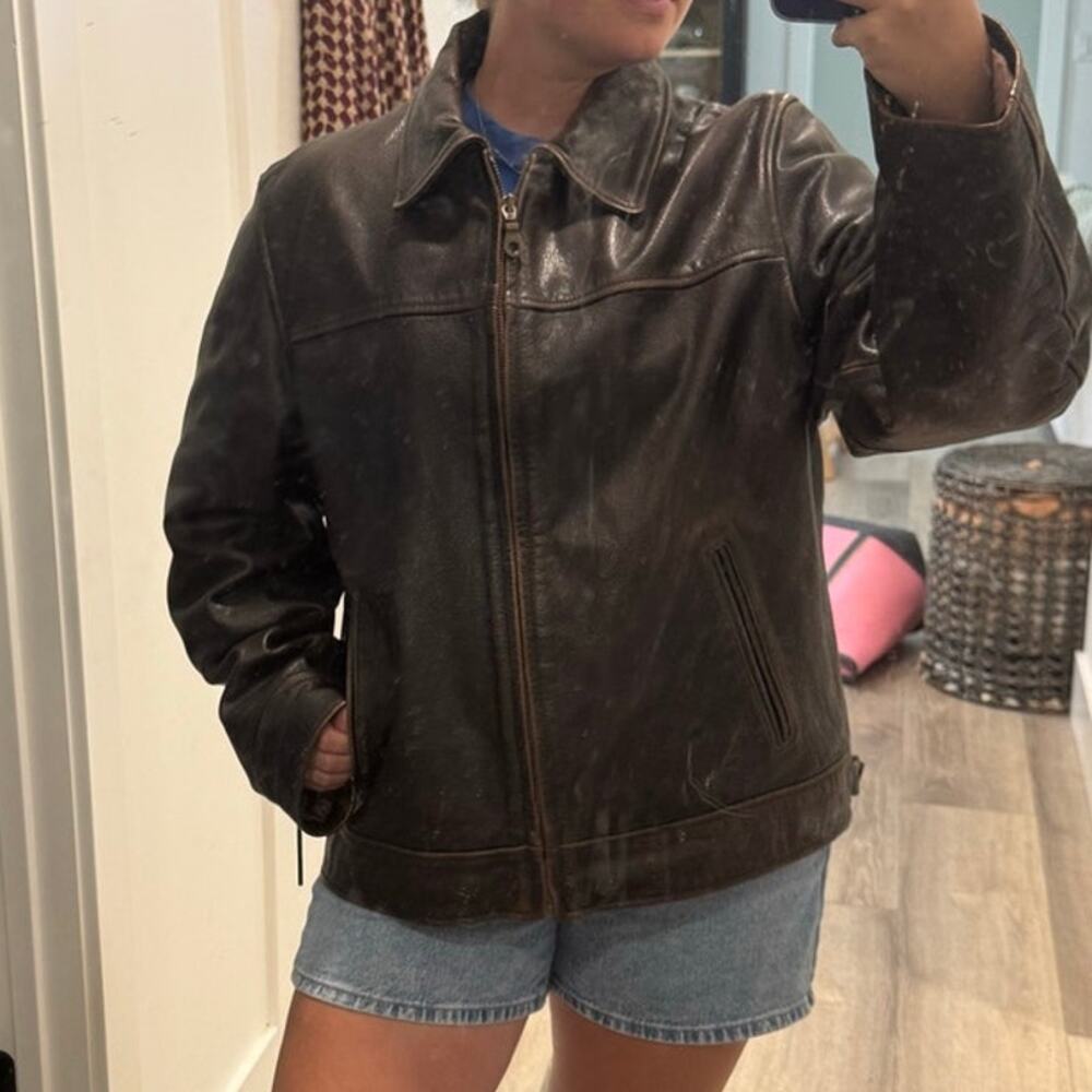 Wilson’s brown vintage 90s/Y2K leather jacket M EUC